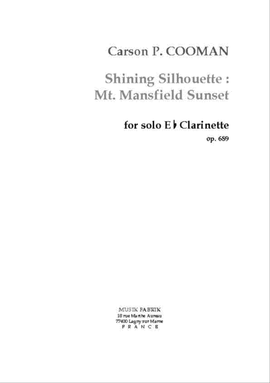 Shining Silhouette : Mt Mansfield Sunset E-Flat Clarinet scores gallery preview page 1