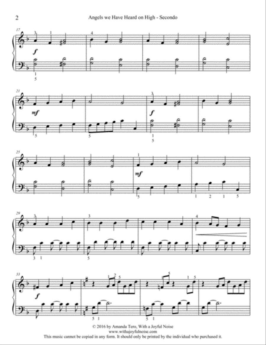Angels We Have Heard on High (duet) Set of Parts scores gallery preview page 5