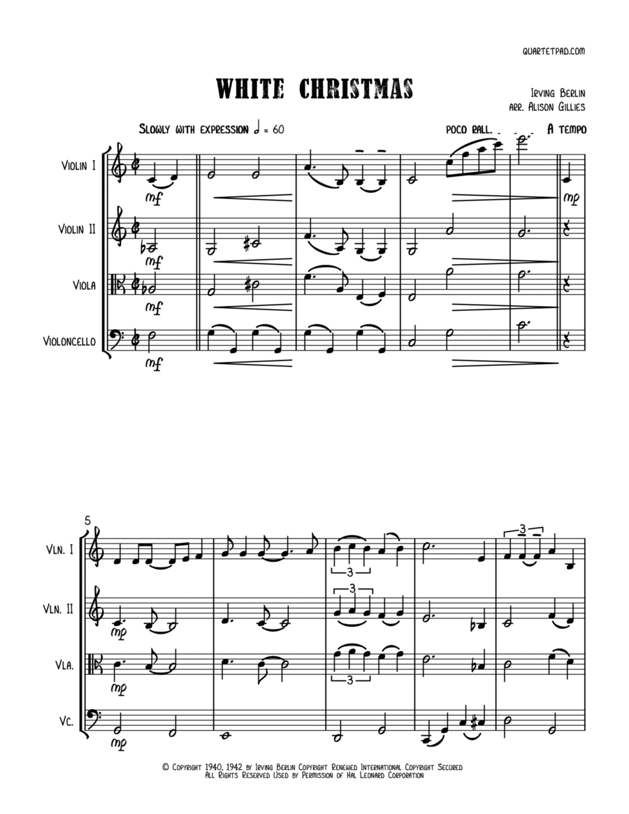 White Christmas String Trio scores gallery preview page 1