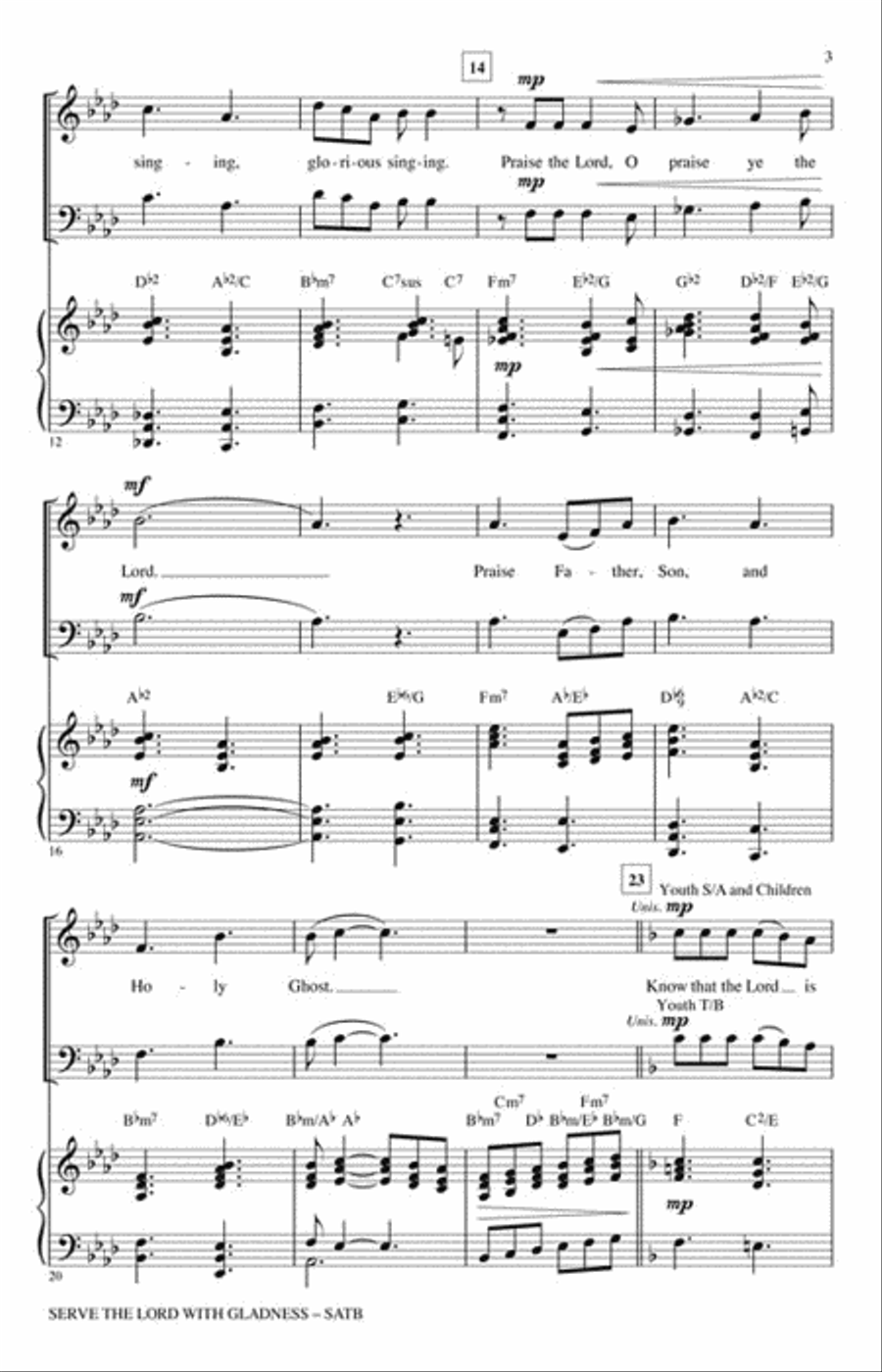 Serve the Lord with Gladness 4-Part scores gallery preview page 3