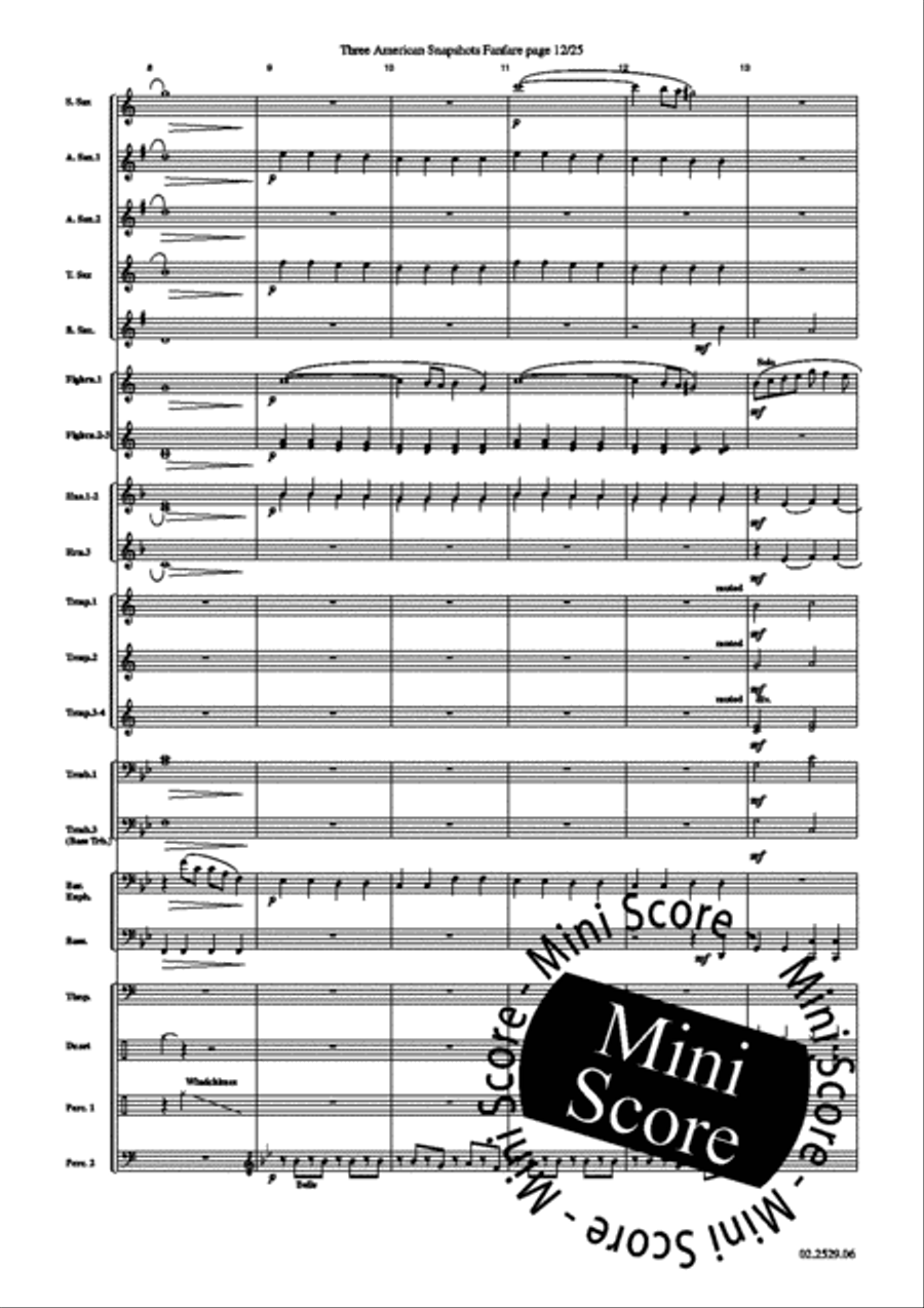 Three American Snapshots Three American Snapshots Fanfare Band scores gallery preview page 18