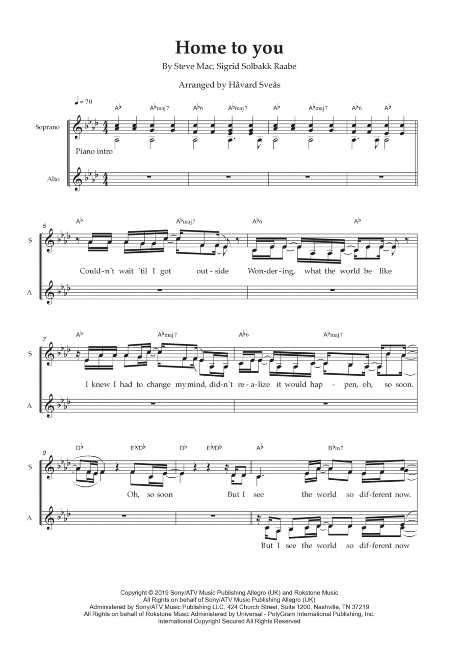 Home To You SSAA scores gallery preview page 1