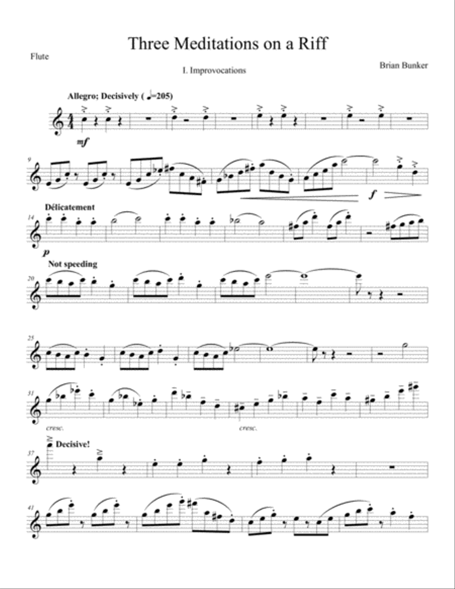 Three Meditations on a Riff for Wind Trio Woodwind Trio scores gallery preview page 2
