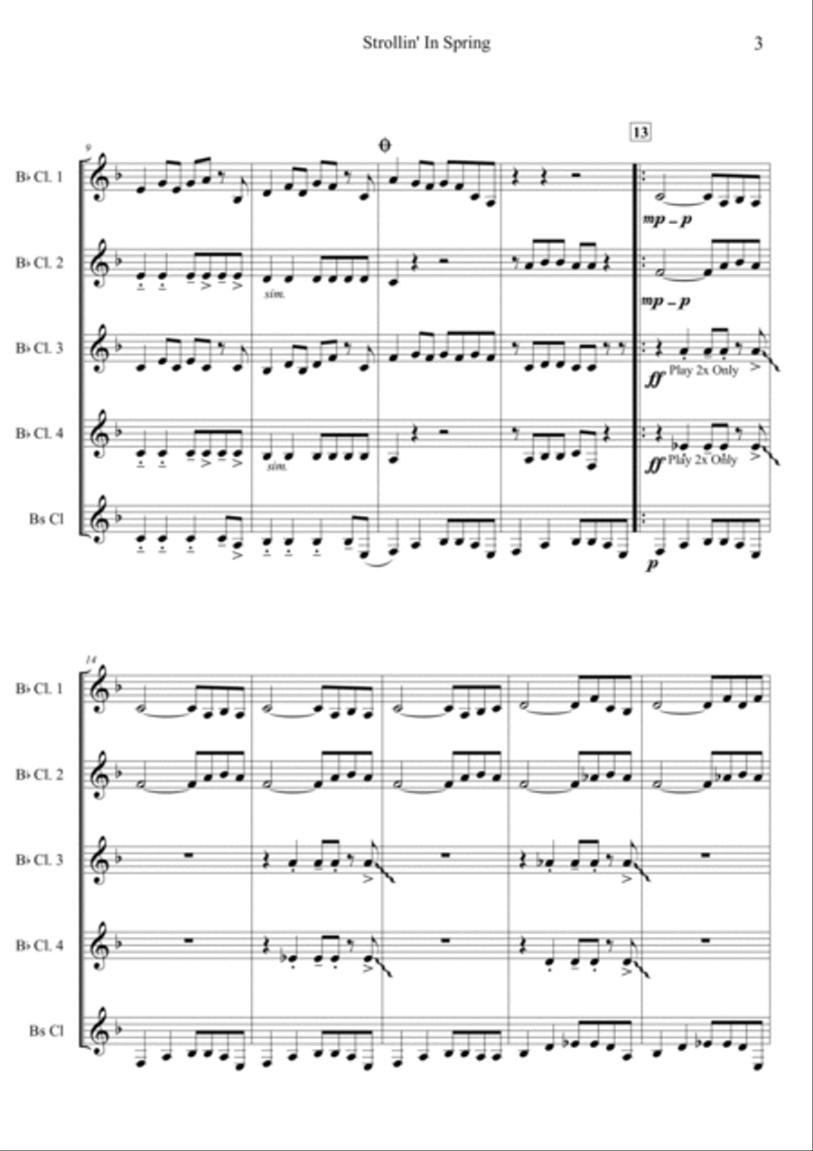 Strollin' In Spring Woodwind Quintet scores gallery preview page 4