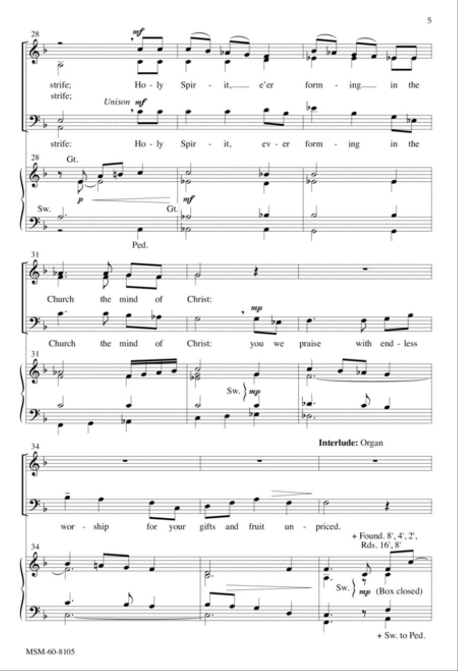 Holy Spirit, Ever Dwelling 4-Part scores gallery preview page 5