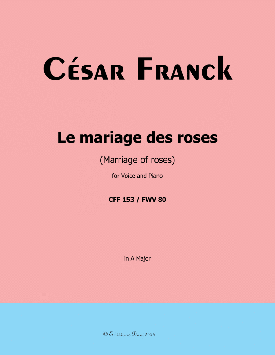 Le mariage des roses, by César Franck, in A Major Voice scores gallery preview page 1