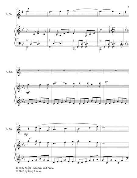 O HOLY NIGHT (Duet – Alto Sax & Piano with Parts) image number null