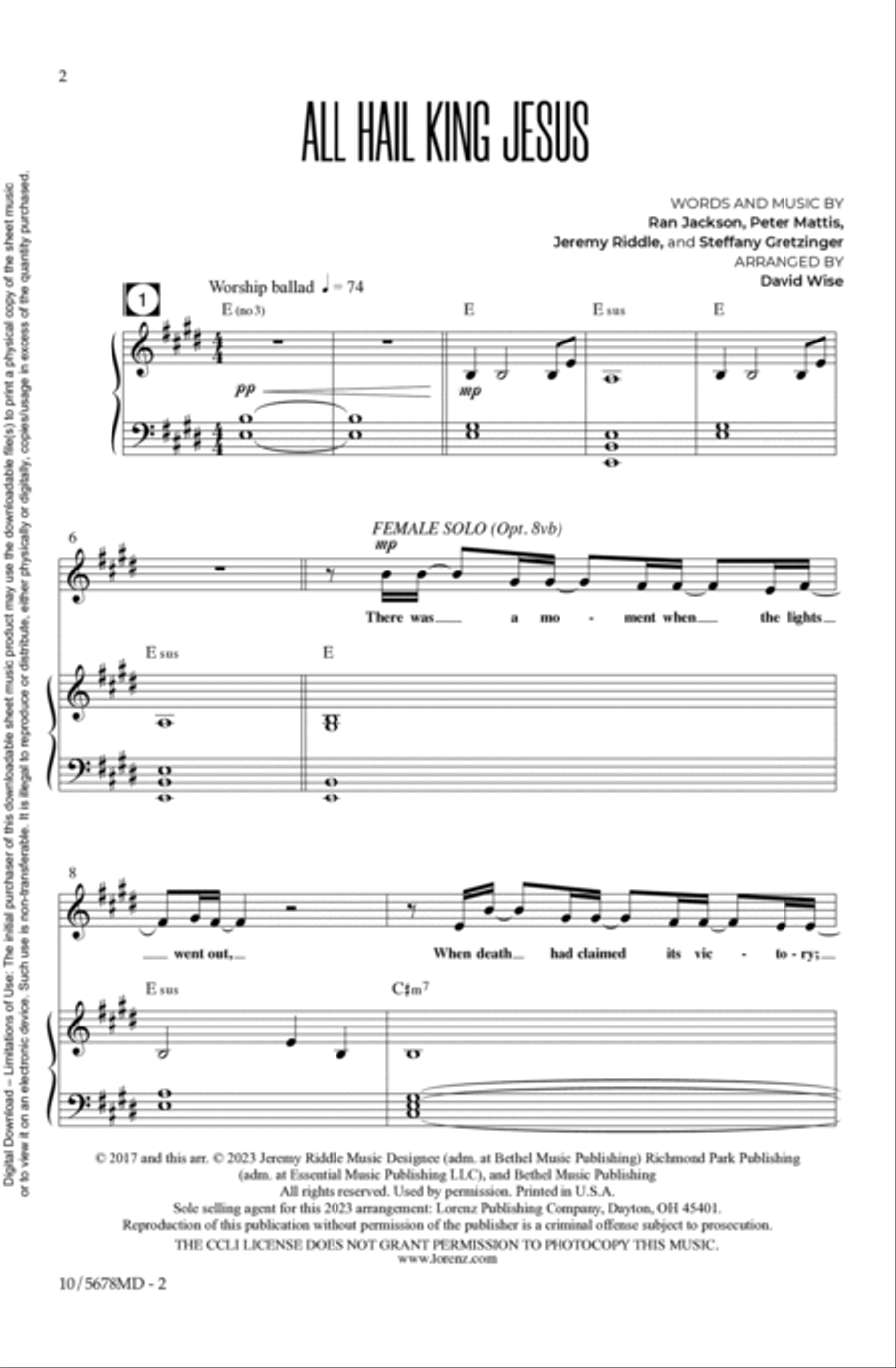 All Hail King Jesus 4-Part scores gallery preview page 2