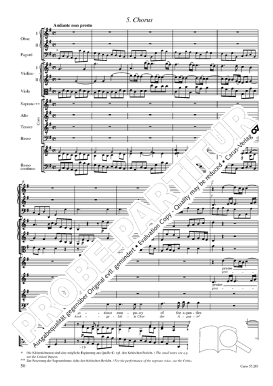 Te Deum for the Victory of Dettingen SSATB scores gallery preview page 67