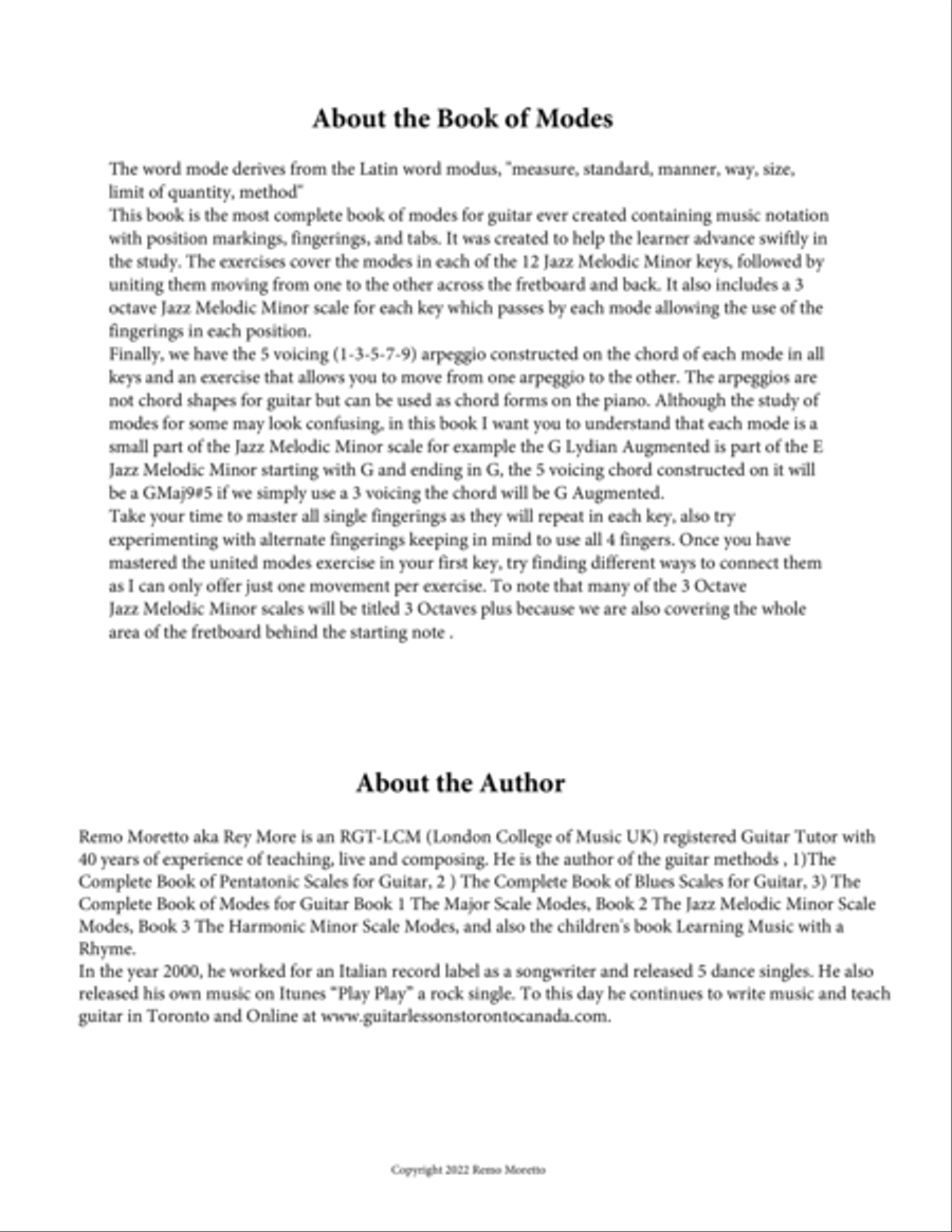 The Complete Book of Modes for Guitar Book 2 The Jazz Melodic Minor Scale Modes Electric Guitar scores gallery preview page 2