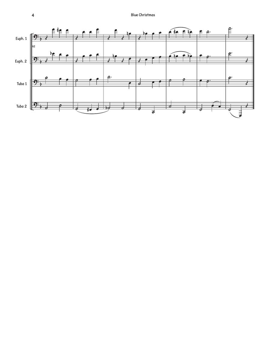 Blue Christmas Brass Quartet scores gallery preview page 4