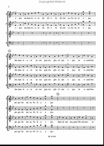 Cantate Domino, SATB/Org, Chor
