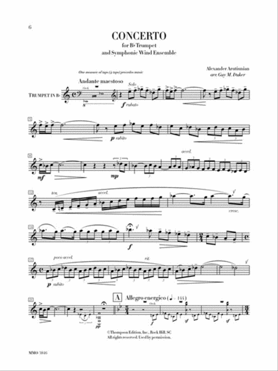 ARUTIUNIAN Concerto for Trumpet/Cornet & Concert Band / GOEDICKE Concert Etude Concert Band scores gallery preview page 3