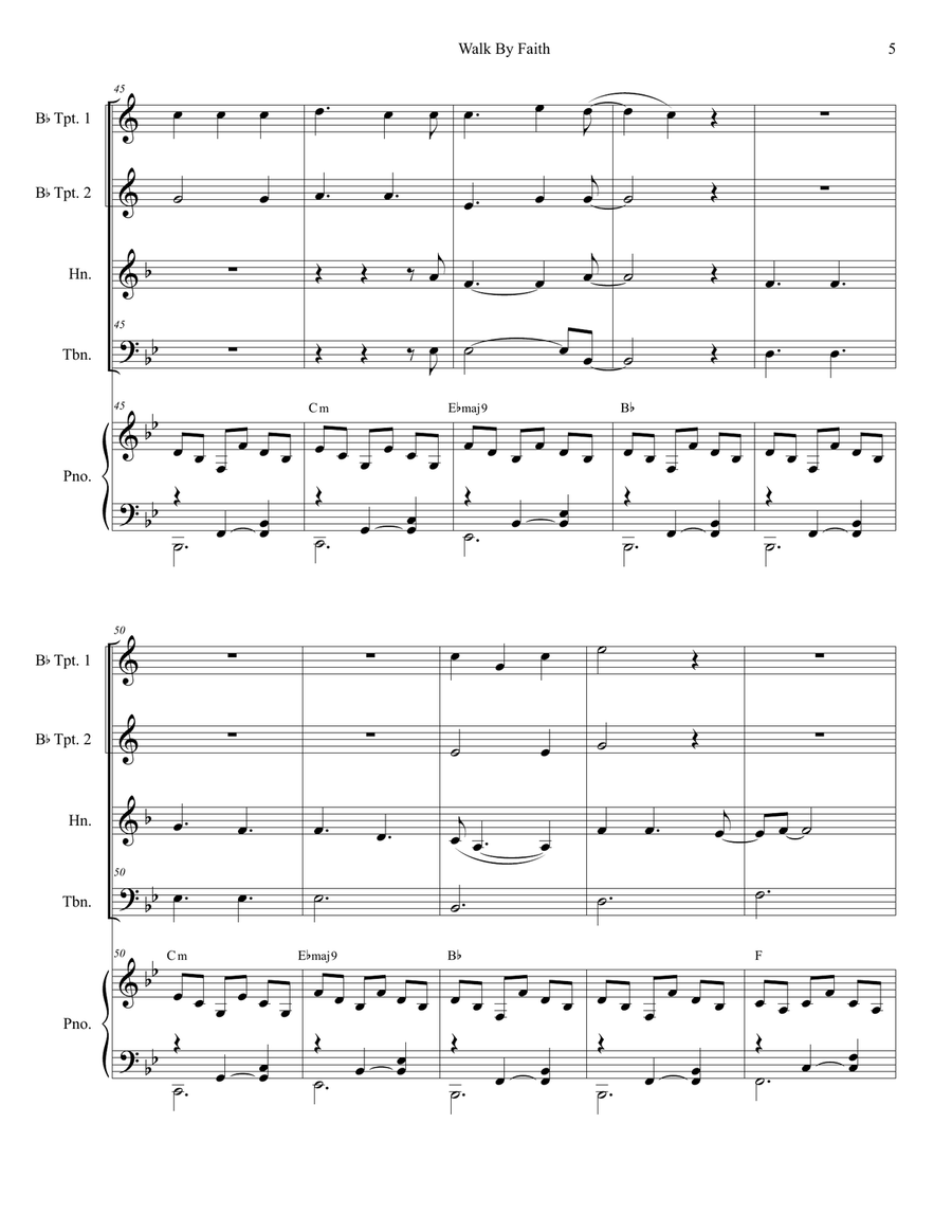 Walk By Faith Walk By Faith Brass Ensemble scores gallery preview page 5
