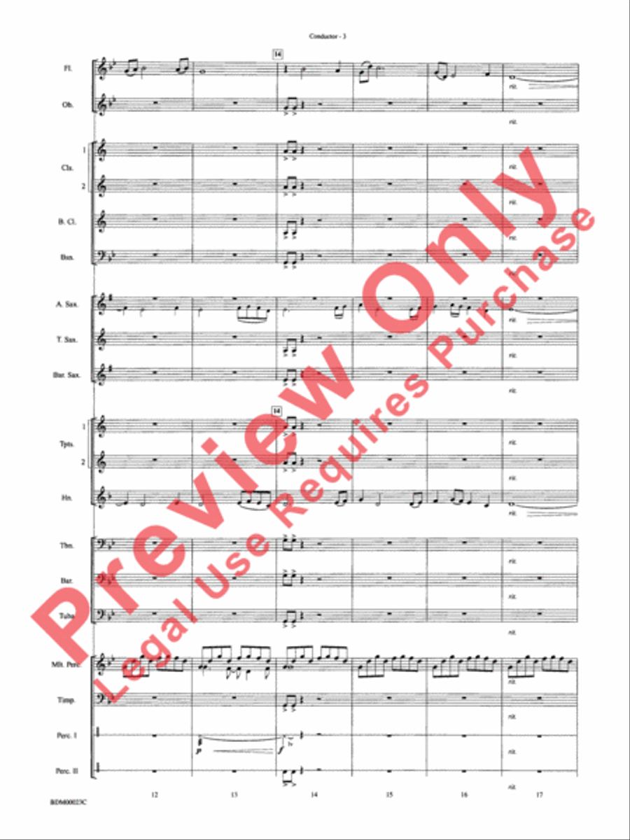 Under the Rice Moon Concert Band scores gallery preview page 6