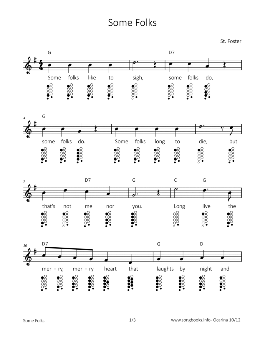 Some Folks ocarina scores gallery preview page 1