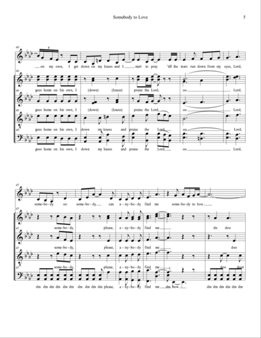 Somebody To Love Divisi scores gallery preview page 5