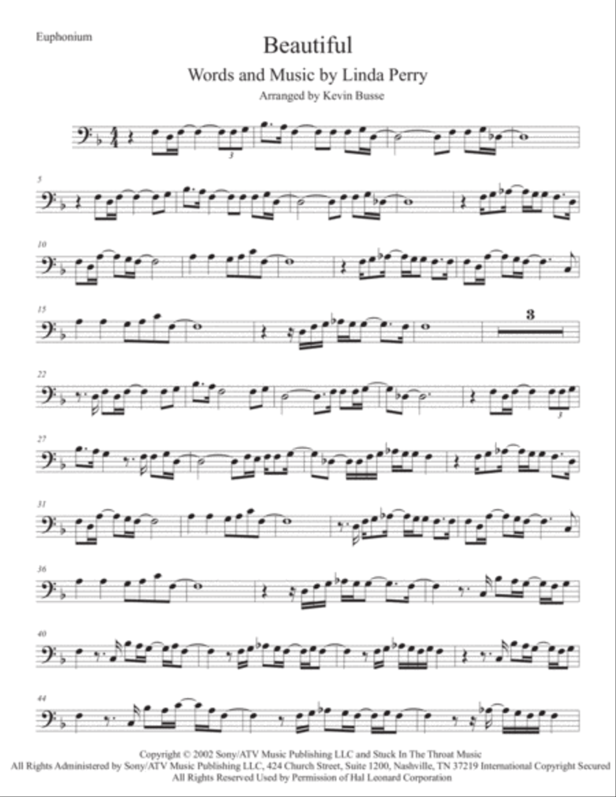 Beautiful Euphonium scores gallery preview page 1