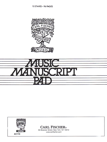 10 Stave Music Manuscript Pad