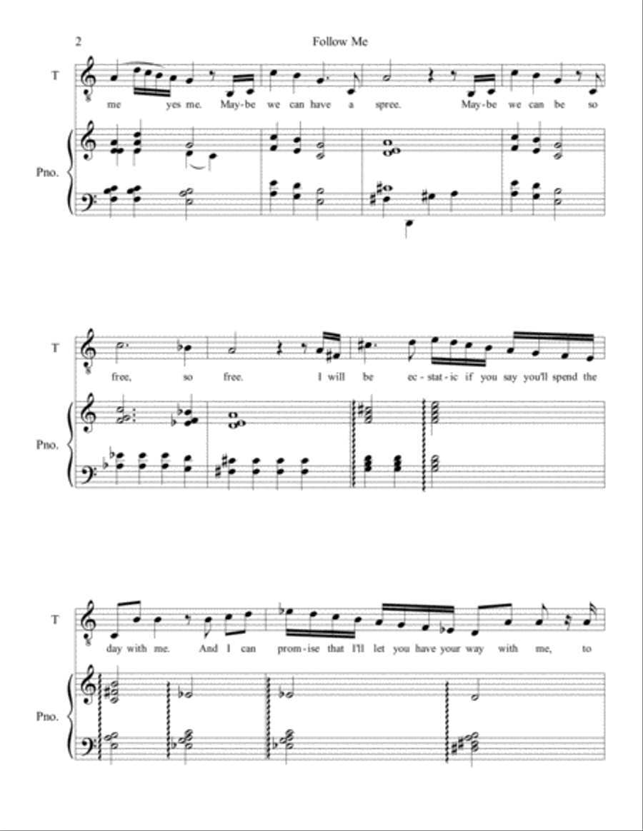 Follow Me Tenor Voice scores gallery preview page 2