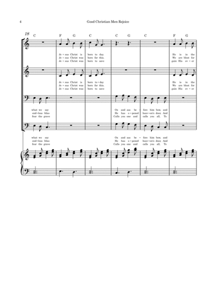 Good Christian Men Rejoice - SATB and piano image number null