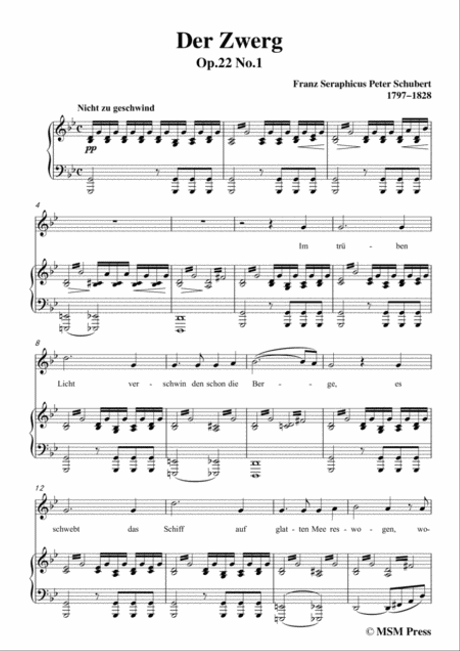 Schubert-Der Zwerg,Op.22 No.1,in g minor,for Voice&Piano Voice scores gallery preview page 3