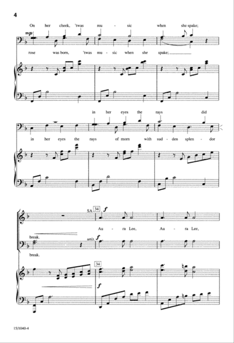Aura Lee 4-Part scores gallery preview page 4