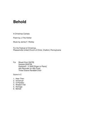 Behold - A Christmas Cantata