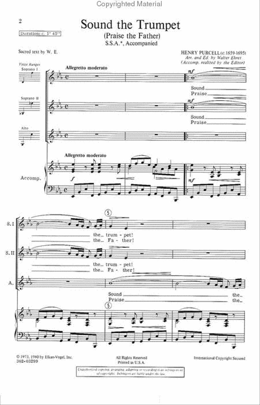 Sound the Trumpet (Praise the Father) SSA scores gallery preview page 2