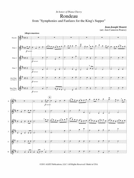 Rondeau from Symphonies and Fanfares for the King's Supper for Flute Choir image number null