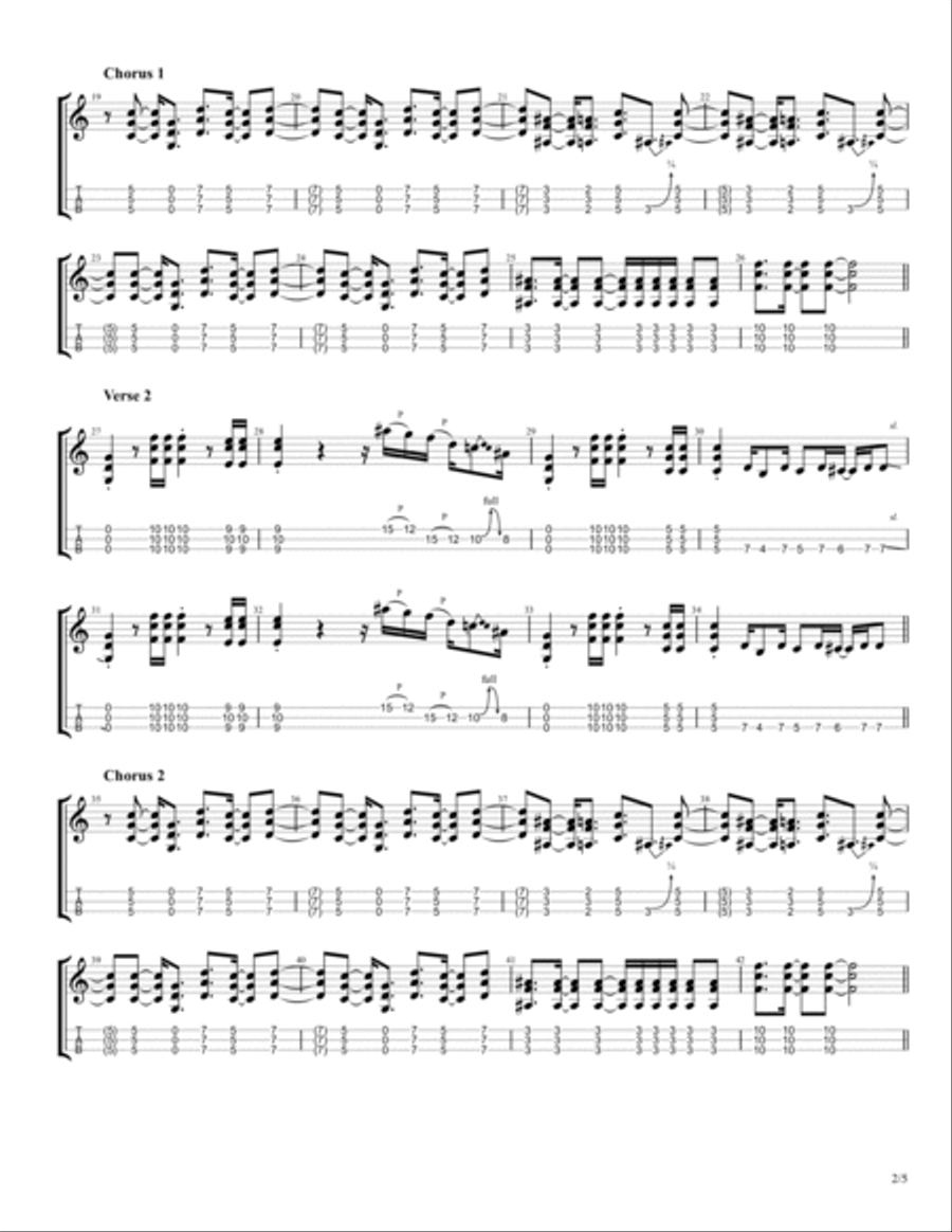 Back In Black Guitar Tablature scores gallery preview page 2