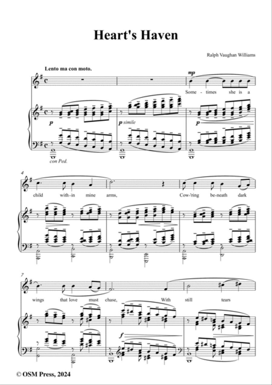 Vaughan Williams-Heart's Haven,in G Major Voice scores gallery preview page 2
