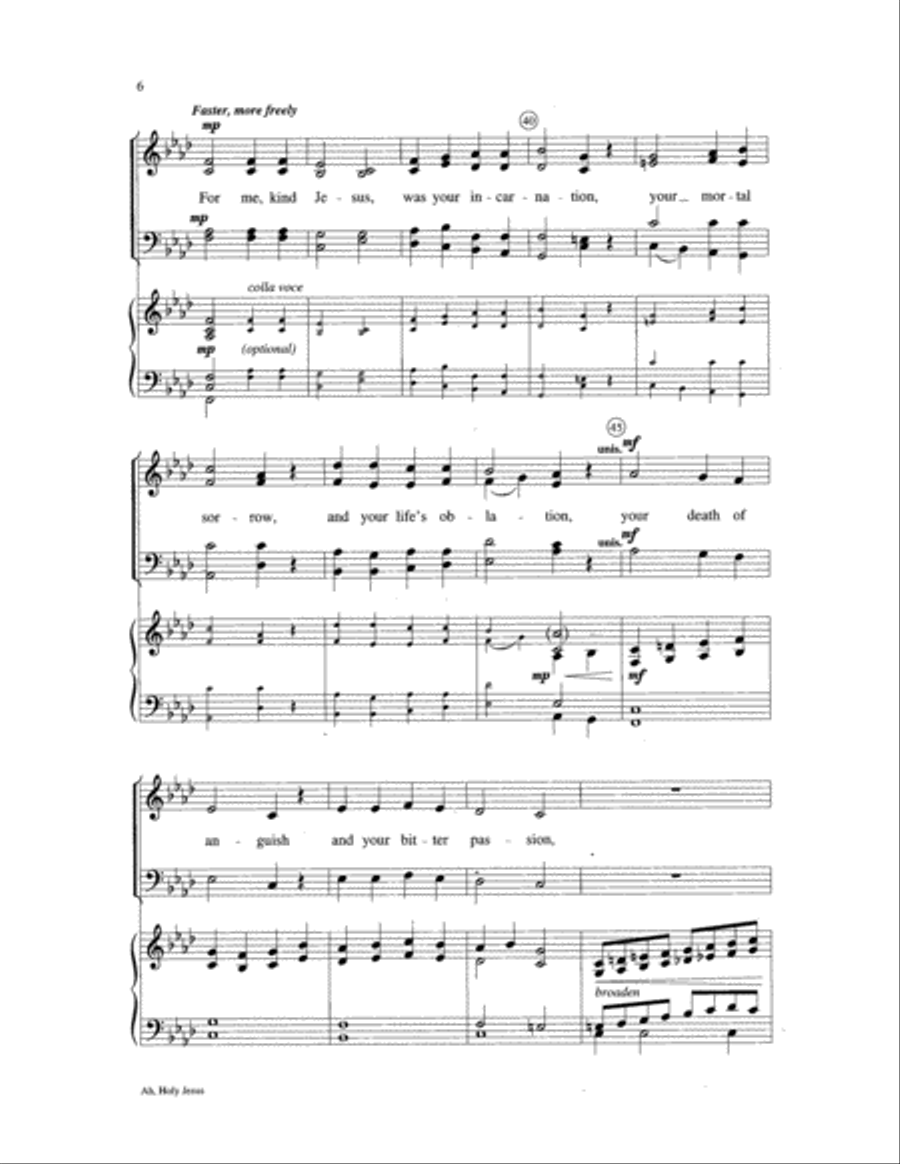 Ah, Holy Jesus 4-Part scores gallery preview page 6