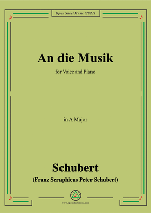 Book cover for Schubert-An die Musik in A Major
