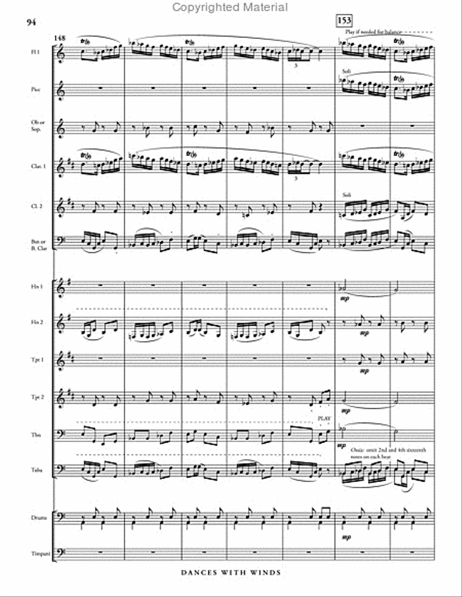 Dances with Winds Dances with Winds Concert Band scores gallery preview page 100