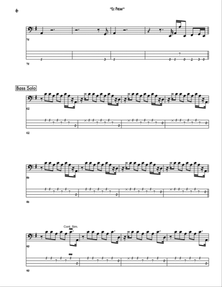Le Freak Le Freak Guitar Tablature scores gallery preview page 6