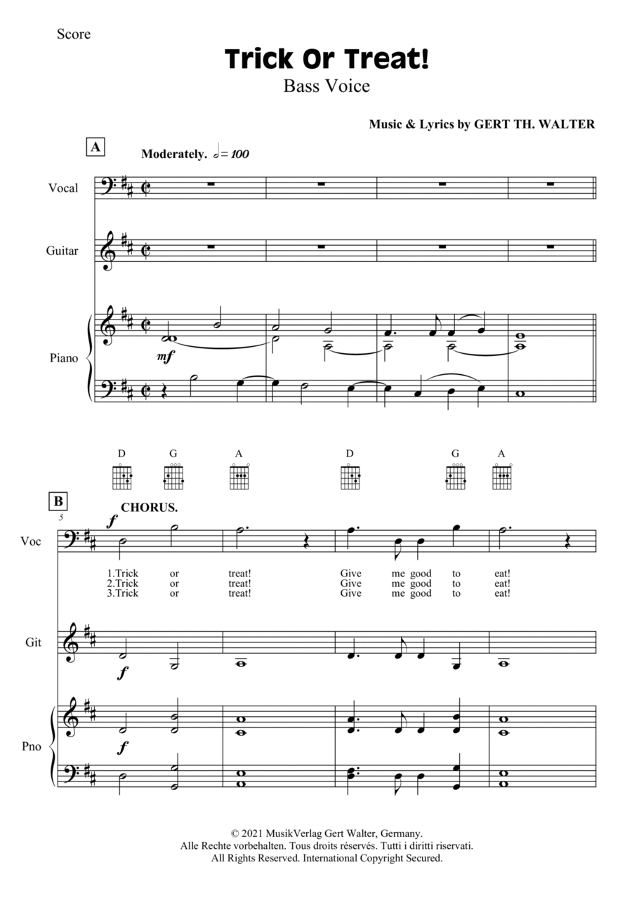 Trick Or Treat! Bass Voice scores gallery preview page 1