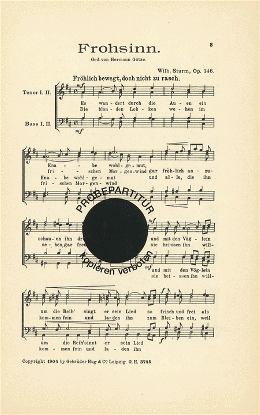 Frohsinn Men's Choir scores gallery preview page 1