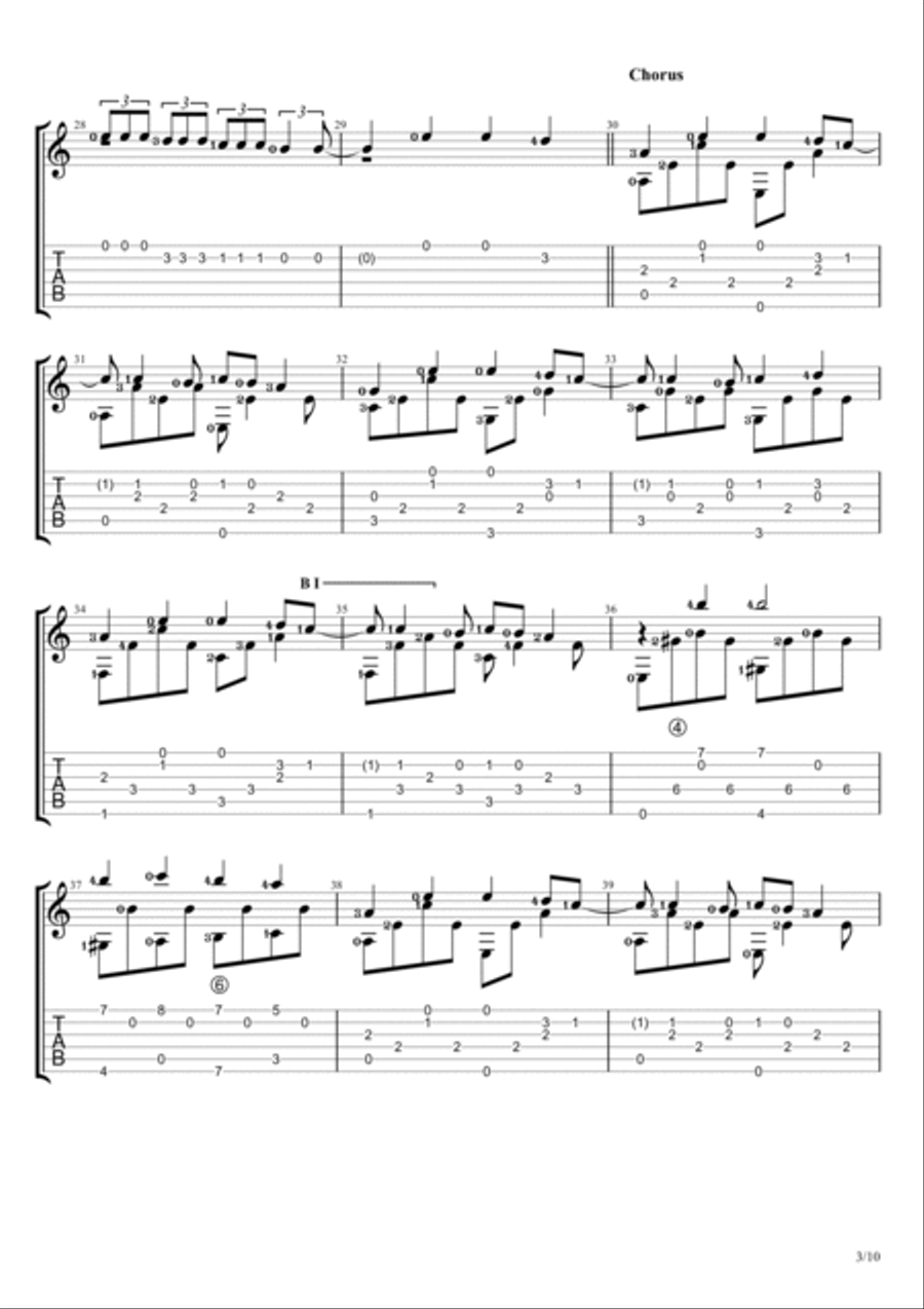 Fallin Guitar Solo scores gallery preview page 3