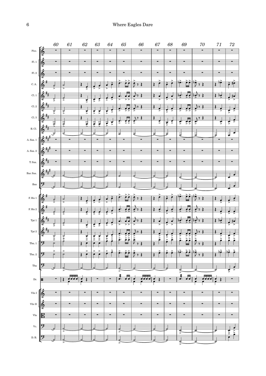 Where Eagles Dare (Theme) Full Orchestra scores gallery preview page 6