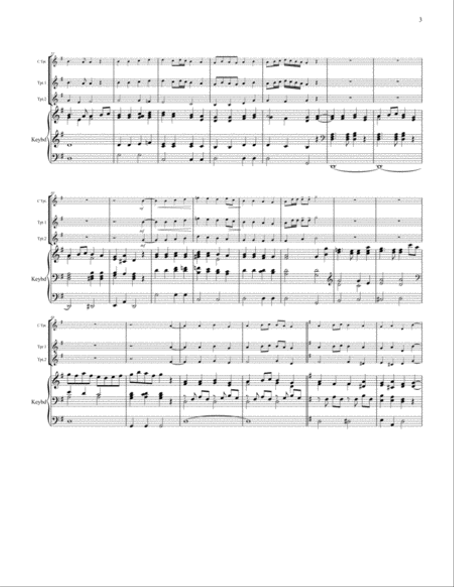 Joyful, Joyful, We Adore Thee (Hymn to Joy) – One or Two Trumpets and Keyboard. Trumpet Duet scores gallery preview page 4