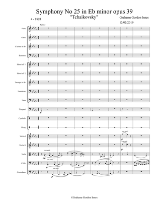Symphony No 25 in E flat minor "Tchaikovsky" Opus 39 - 4th Movement (4 of 4) - Score Only