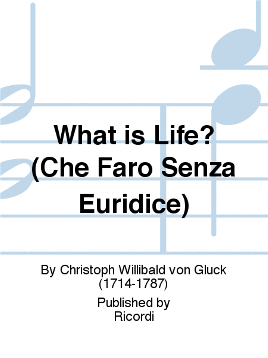 What is Life? (Che Farò Senza Euridice) SSA scores gallery preview page 1