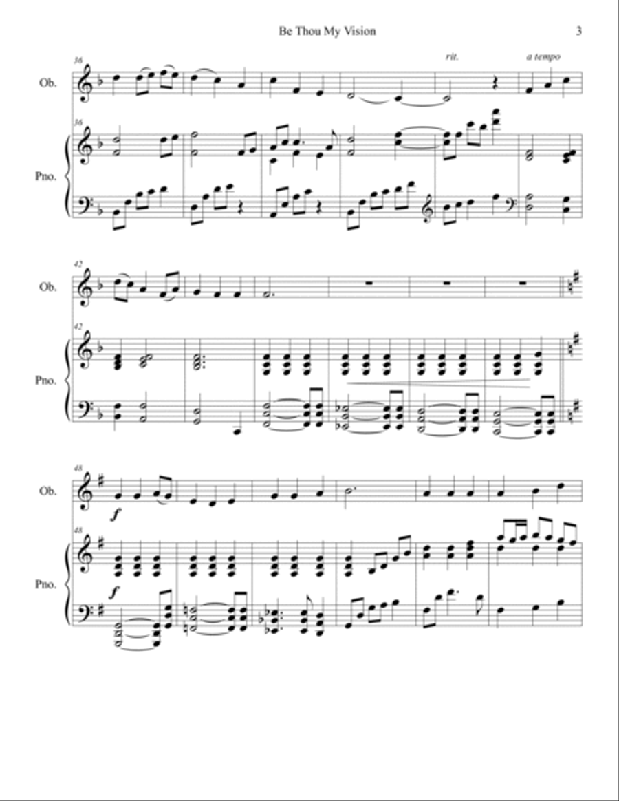 Be Thou My Vision (oboe/piano), arr. Brenda Portman Be Thou My Vision (oboe/piano), arr. Brenda Portman Piano scores gallery preview page 3