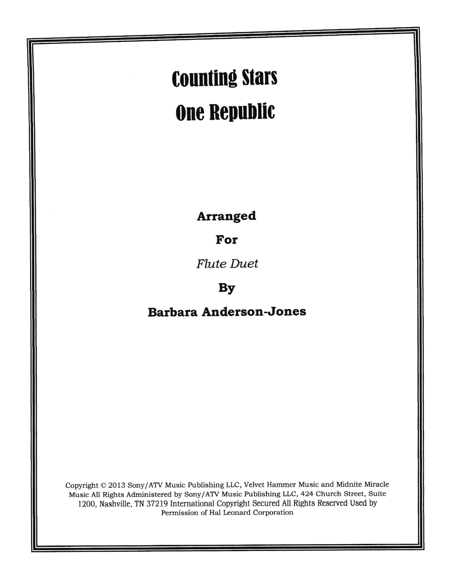 Counting Stars Flute Duet scores gallery preview page 1