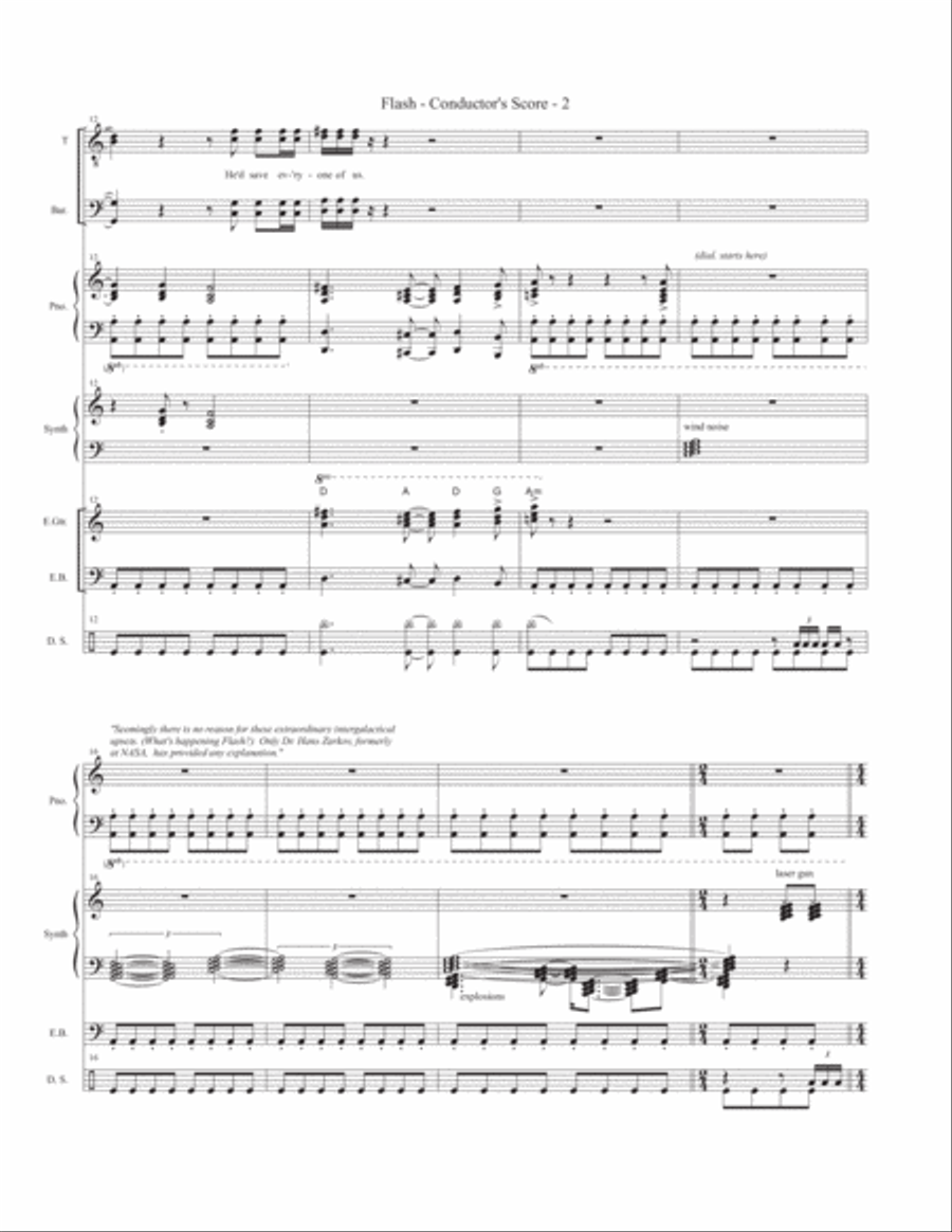 Flash To The Rescue Bass Guitar scores gallery preview page 2