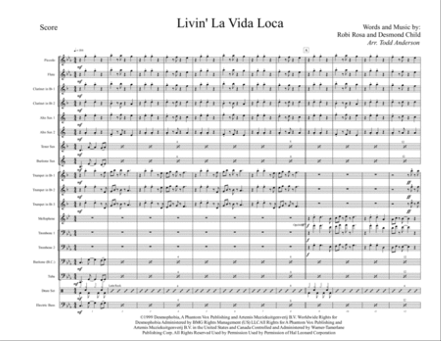 Livin' La Vida Loca Large Ensemble scores gallery preview page 2