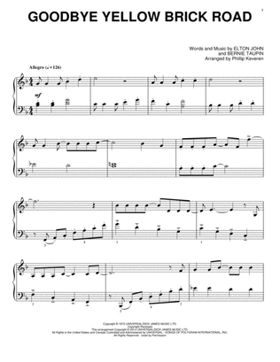 Book cover for Goodbye Yellow Brick Road [Classical version] (arr. Phillip Keveren)