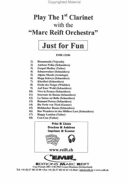 Play The 1st Clarinet With The Marc Reift Orchestra image number null