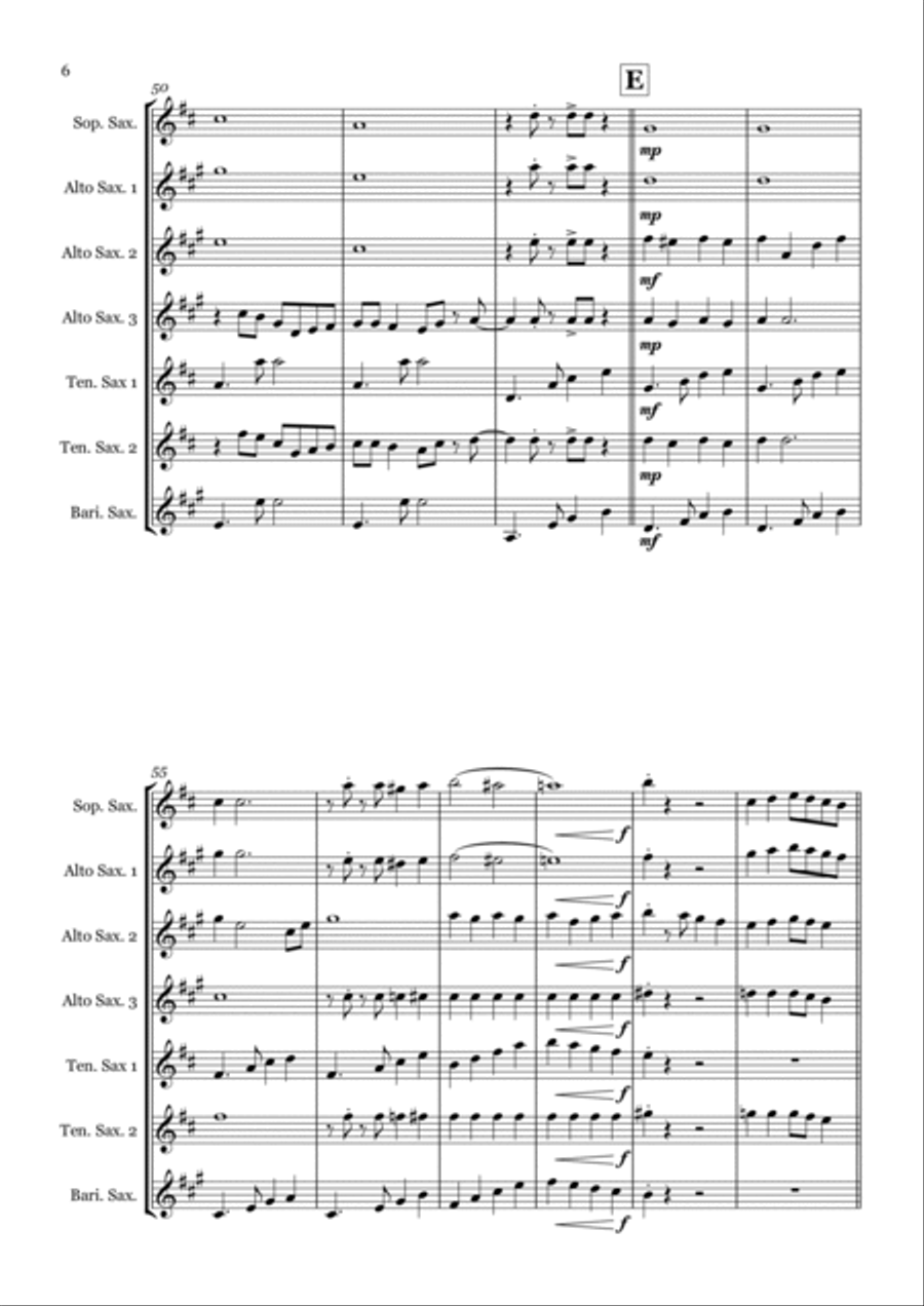 Rockin' Around The Christmas Tree Saxophone Quartet scores gallery preview page 6